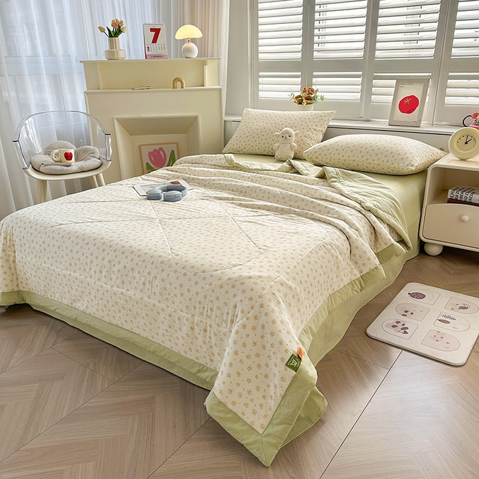 91家纺网 家纺一手货源 找家纺 美梦里 2026新款A类双层纱里外纯棉棉花夏被被子被芯 素瑾