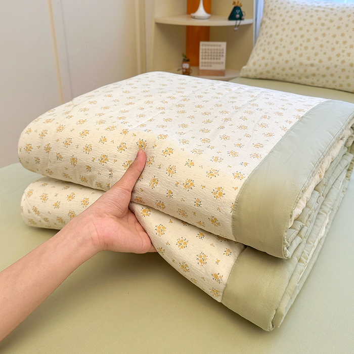 91家纺网 家纺一手货源 找家纺 美梦里 2026新款A类双层纱里外纯棉棉花夏被被子被芯 素瑾