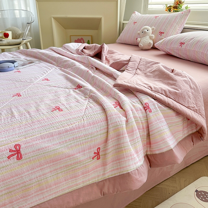 91家纺网 家纺一手货源 找家纺 美梦里 2026新款A类双层纱里外纯棉棉花夏被被子被芯 梦露