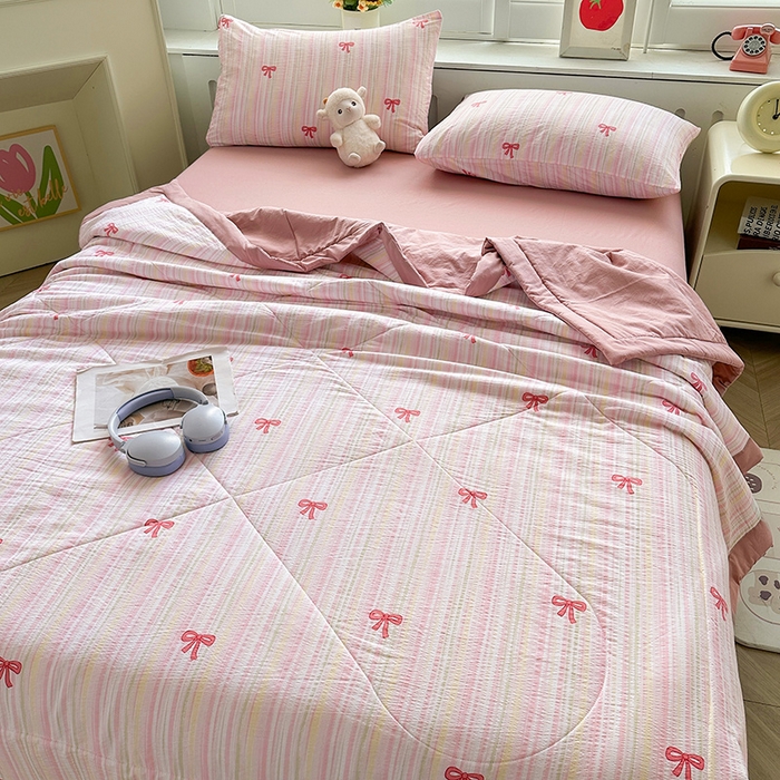 91家纺网 家纺一手货源 找家纺 美梦里 2026新款A类双层纱里外纯棉棉花夏被被子被芯 梦露