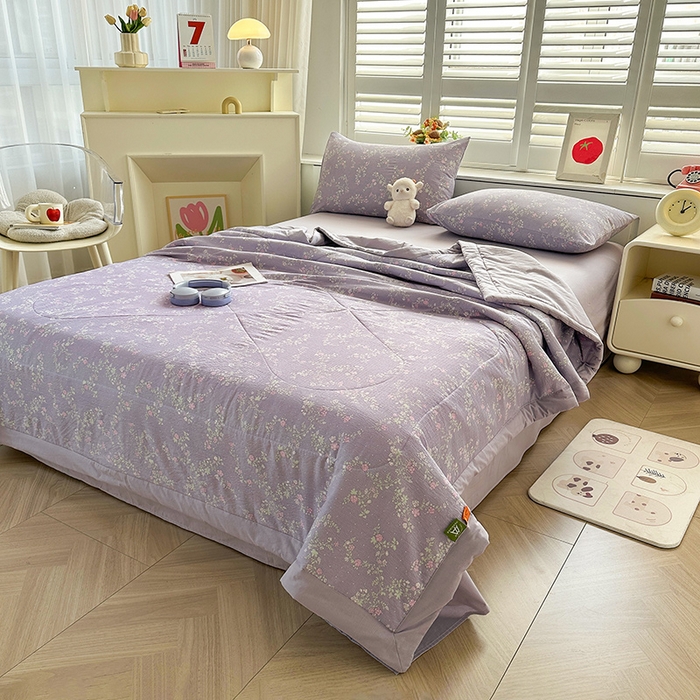 91家纺网 家纺一手货源 找家纺 美梦里 2026新款A类双层纱里外纯棉棉花夏被被子被芯 绮梦