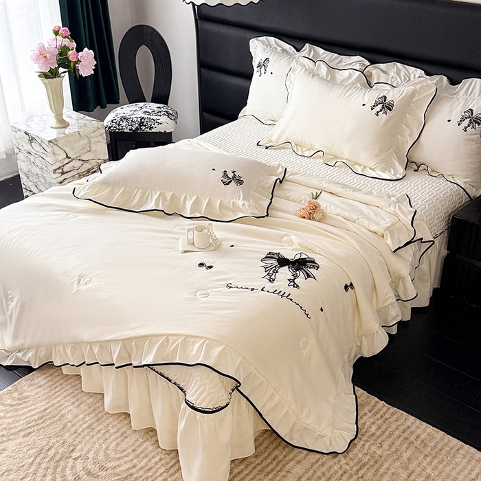 91家纺网 家纺一手货源 找家纺 （总）优贝家纺 2026春夏新款多功能夏被床盖四件套刺绣