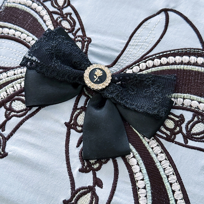 91家纺网 家纺一手货源 找家纺 优贝家纺 2026春夏新款多功能夏被床盖四件套刺绣 赫本-兰