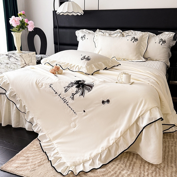 91家纺网 家纺一手货源 找家纺 （总）绒棉世家 2026春夏新款多功能夏被床盖四件套刺绣