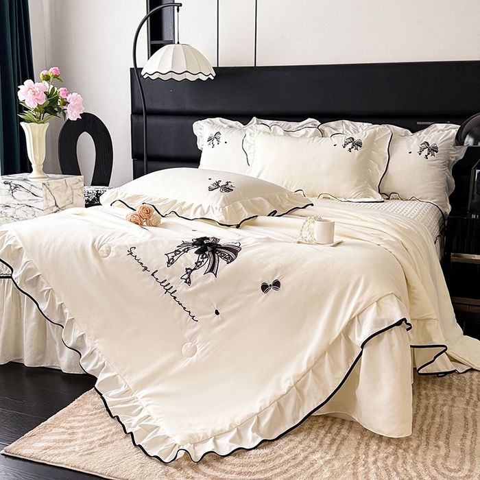 91家纺网 家纺一手货源 找家纺 （总）绒棉世家 2026春夏新款多功能夏被床盖四件套刺绣