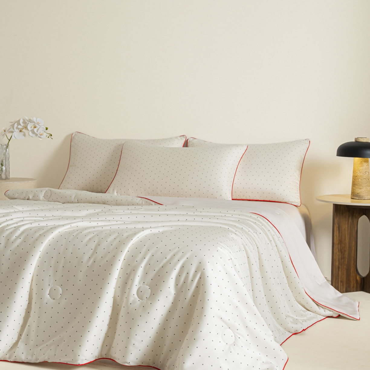 91家纺网 家纺一手货源 找家纺 悦织湾家纺 2026新款天丝夏被四件套滚边款冰丝空调被夏凉被夏凉冰爽床上用品三4件套 夜影郁香