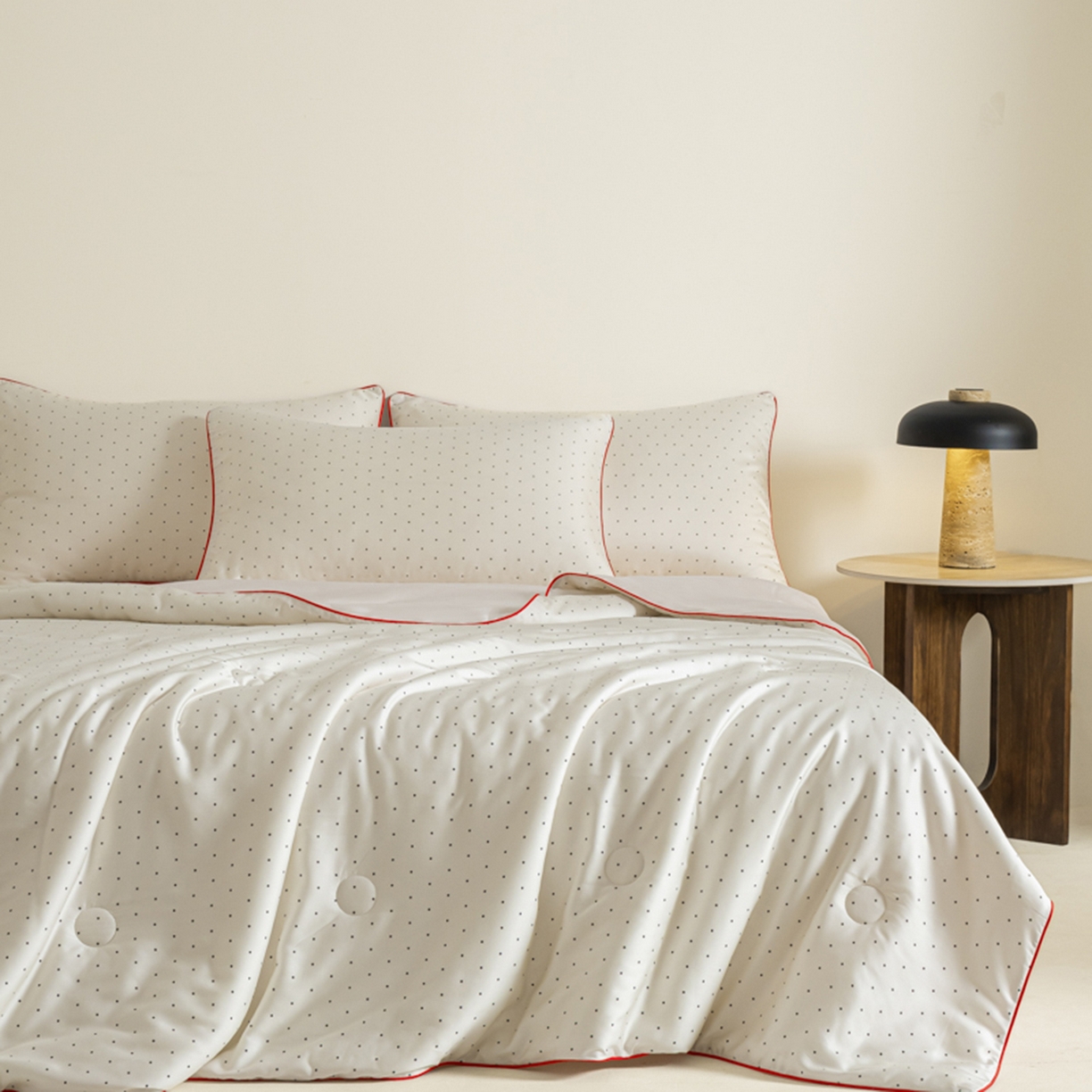 悦织湾家纺 2026新款天丝夏被四件套滚边款冰丝空调被夏凉被夏凉冰爽床上用品三4件套 夜影郁香