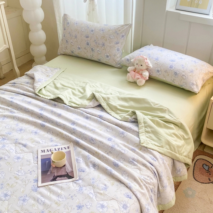 91家纺网 家纺一手货源 找家纺 延遥 2026新款水洗棉夏被夏凉被空调被薄被子直播爆款 铃兰信风