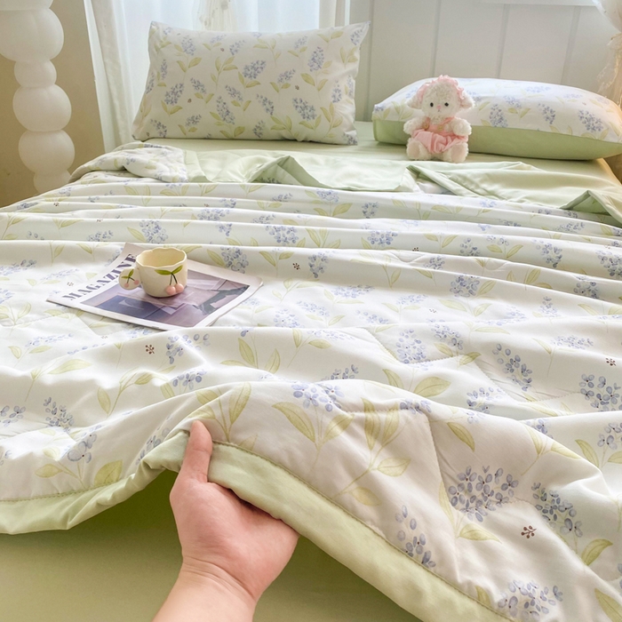 91家纺网 家纺一手货源 找家纺 延遥 2026新款水洗棉夏被夏凉被空调被薄被子直播爆款 浪漫薰衣