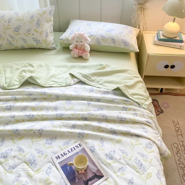 91家纺网 家纺一手货源 找家纺 延遥 2026新款水洗棉夏被夏凉被空调被薄被子直播爆款 浪漫薰衣