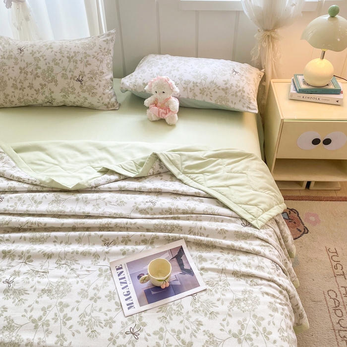 91家纺网 家纺一手货源 找家纺 延遥 2026新款水洗棉夏被夏凉被空调被薄被子直播爆款 春日序章