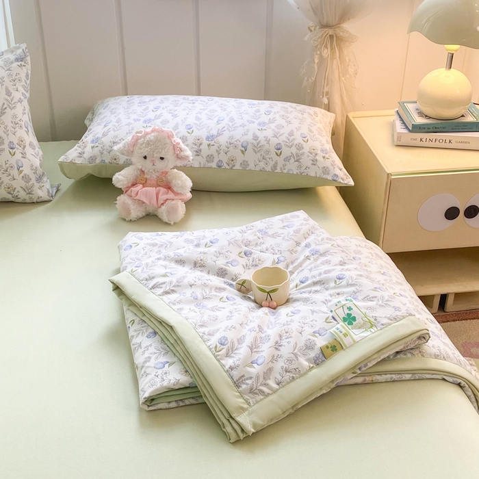 延遥 2026新款水洗棉夏被夏凉被空调被薄被子直播爆款 浅雾花涧