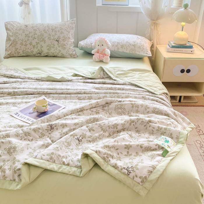 91家纺网 家纺一手货源 找家纺 延遥 2026新款水洗棉夏被夏凉被空调被薄被子直播爆款 春日序章