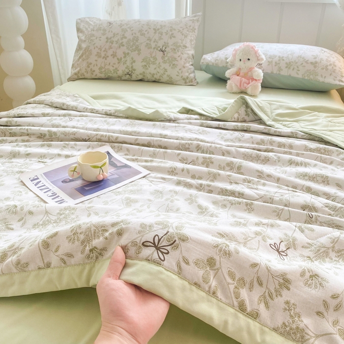 91家纺网 家纺一手货源 找家纺 延遥 2026新款水洗棉夏被夏凉被空调被薄被子直播爆款 春日序章