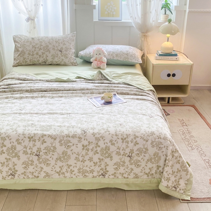 91家纺网 家纺一手货源 找家纺 延遥 2026新款水洗棉夏被夏凉被空调被薄被子直播爆款 春日序章