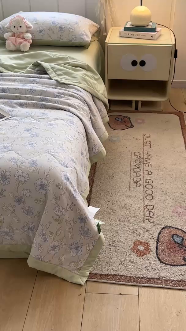 91家纺网 家纺一手货源 找家纺 延遥 2026新款水洗棉夏被夏凉被空调被薄被子直播爆款 铃兰信风