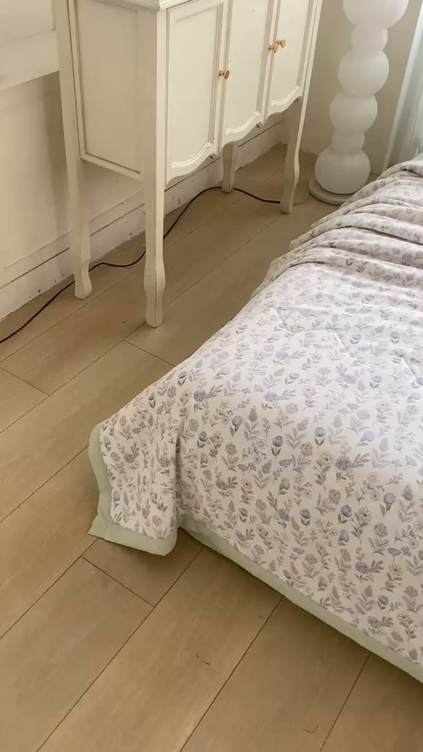 91家纺网 家纺一手货源 找家纺 延遥 2026新款水洗棉夏被夏凉被空调被薄被子直播爆款 浅雾花涧