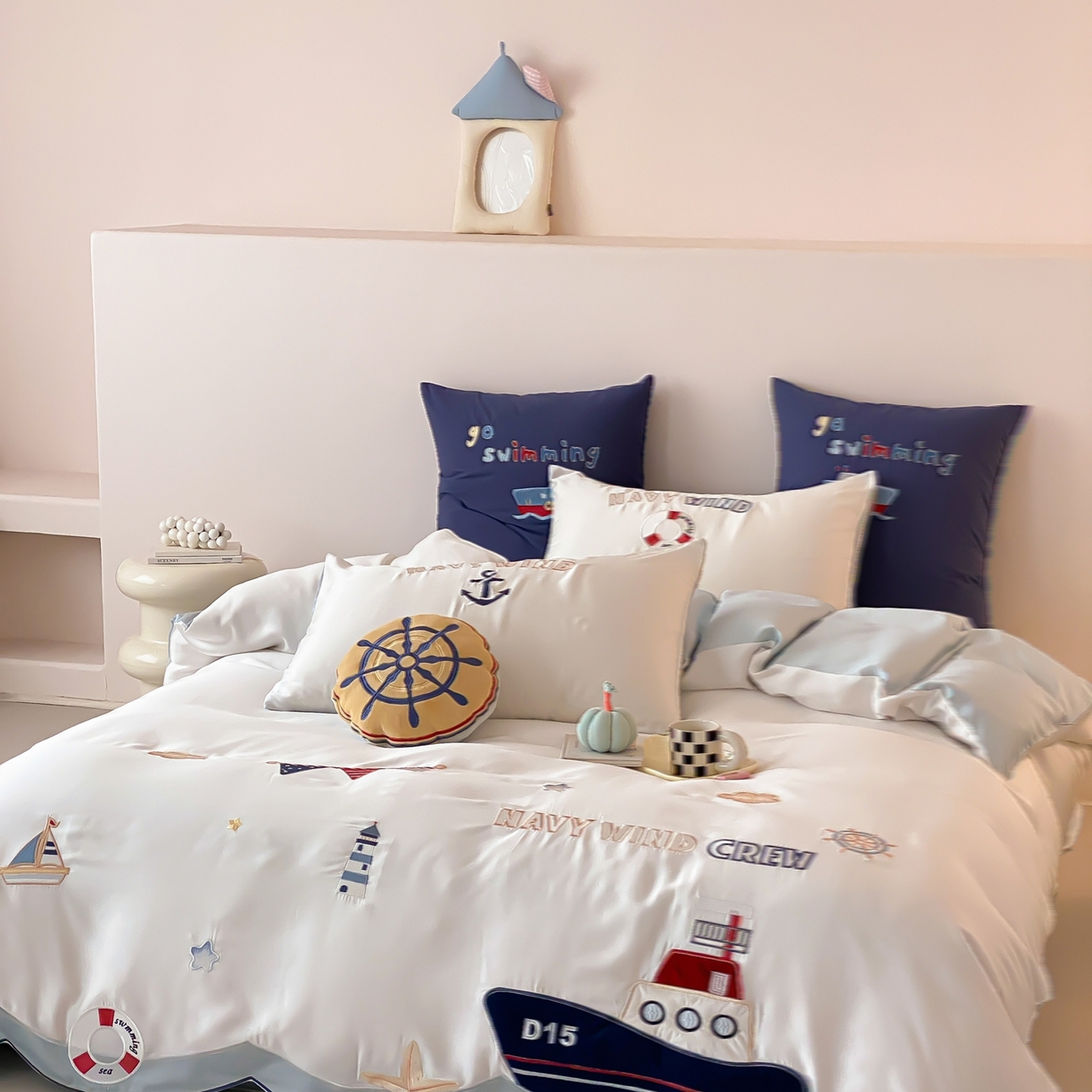 91家纺网 家纺一手货源 找家纺 （总）星野 2026新款60S兰精天丝刺绣贴布绣四件套-深海大冒险