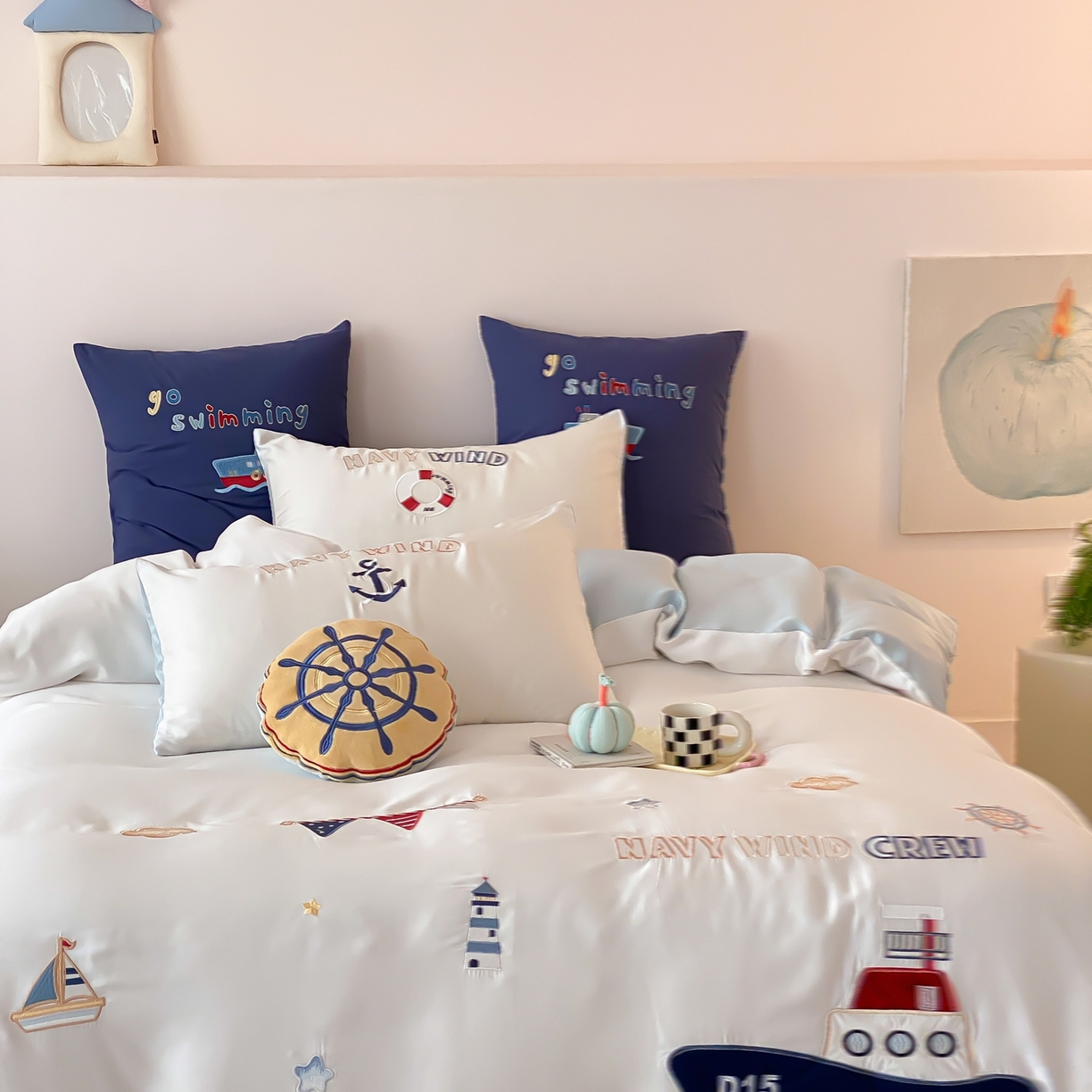 91家纺网 家纺一手货源 找家纺 （总）星野 2026新款60S兰精天丝刺绣贴布绣四件套-深海大冒险