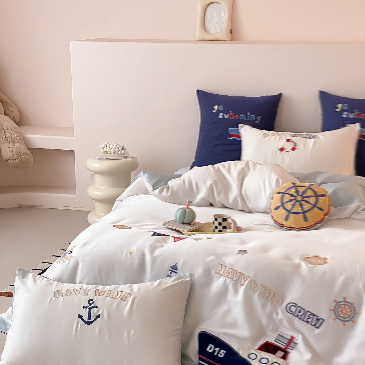 91家纺网 家纺一手货源 找家纺 （总）星野 2026新款60S兰精天丝刺绣贴布绣四件套-深海大冒险