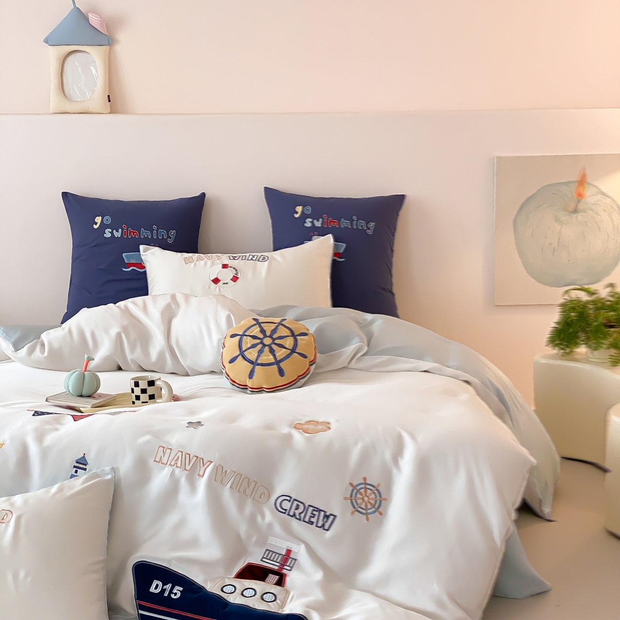 91家纺网 家纺一手货源 找家纺 （总）星野 2026新款60S兰精天丝刺绣贴布绣四件套-深海大冒险