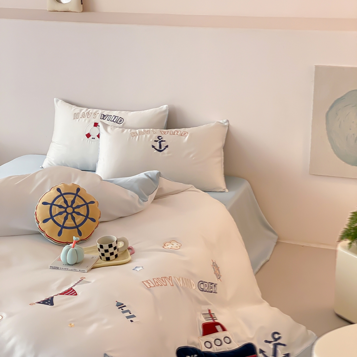 91家纺网 家纺一手货源 找家纺 （总）星野 2026新款60S兰精天丝刺绣贴布绣四件套-深海大冒险