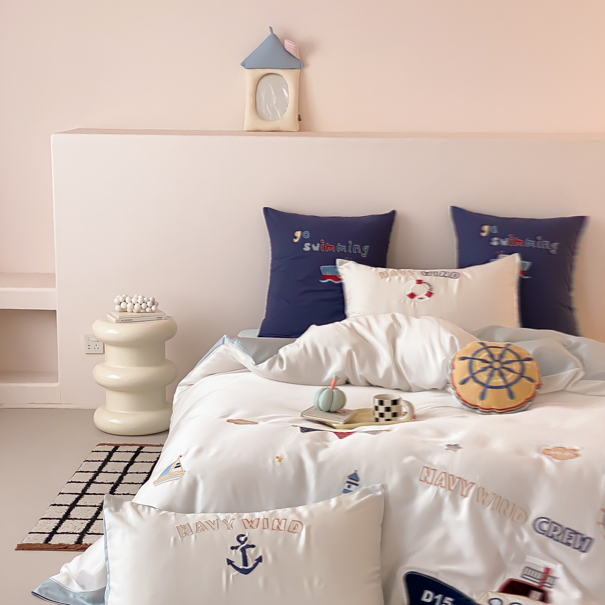 91家纺网 家纺一手货源 找家纺 （总）星野 2026新款60S兰精天丝刺绣贴布绣四件套-深海大冒险