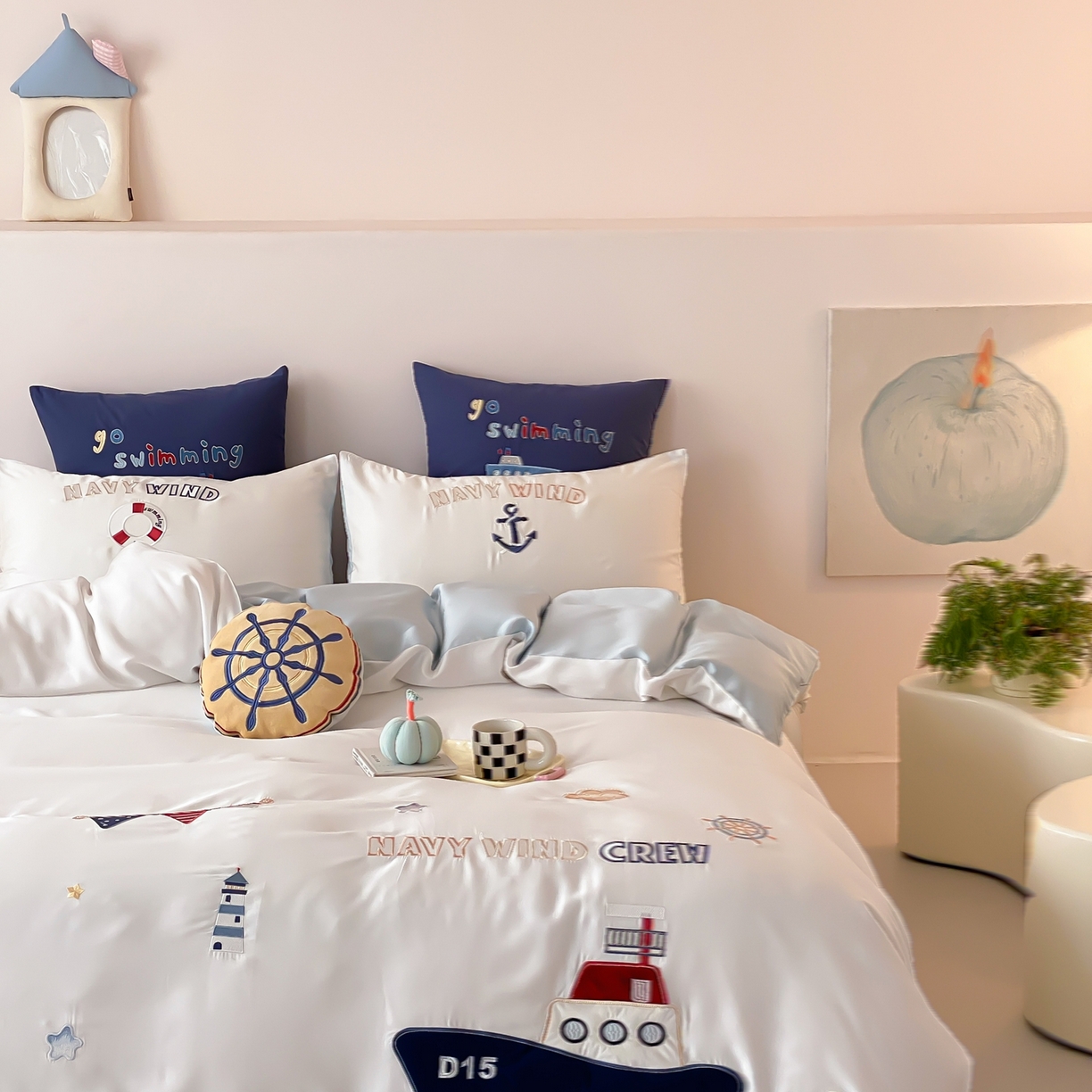 91家纺网 家纺一手货源 找家纺 （总）星野 2026新款60S兰精天丝刺绣贴布绣四件套-深海大冒险