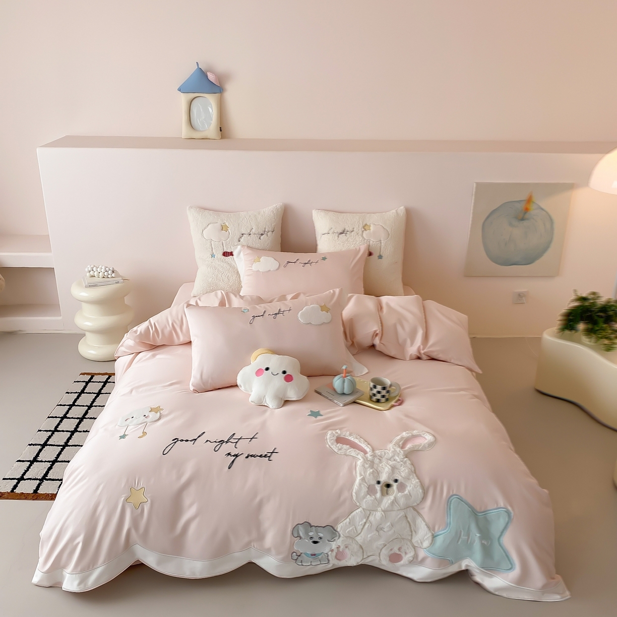 91家纺网 家纺一手货源 找家纺 （总）星野 2026新款60S兰精天丝刺绣贴布绣四件套-深海大冒险