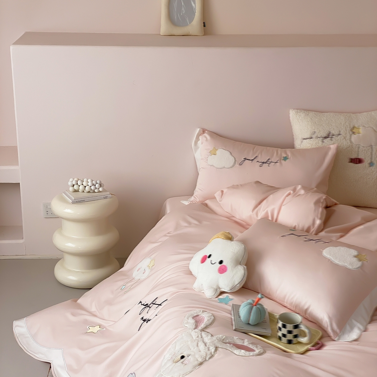 91家纺网 家纺一手货源 找家纺 （总）星野 2026新款100支双股澳棉全棉纯棉四件套-星月兔