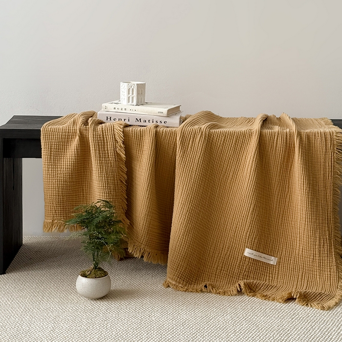 91家纺网 家纺一手货源 找家纺 （总）Mr.pig猪先生水洗棉 2026新款全棉四层纱毯子（展示价格为控价，实际价格请联系客服）