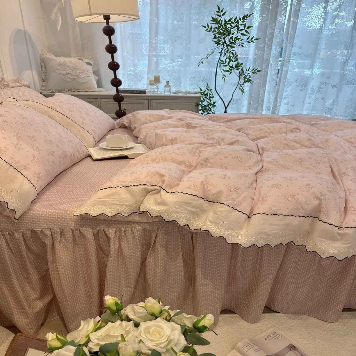 91家纺网 家纺一手货源 找家纺 （总）菊上家纺 2026新款全棉复古小碎花花边款系列