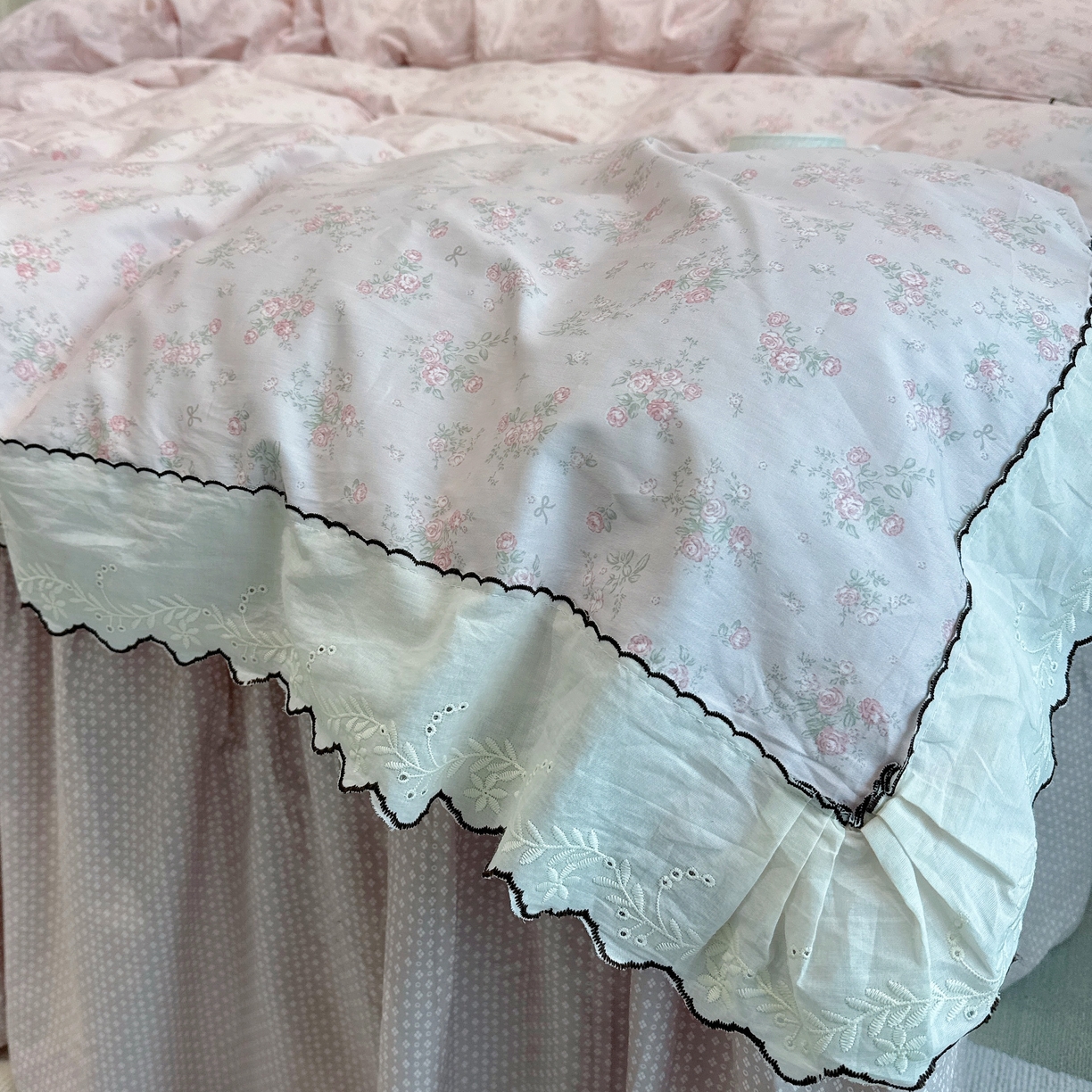 91家纺网 家纺一手货源 找家纺 （总）菊上家纺 2026新款全棉复古小碎花花边款系列