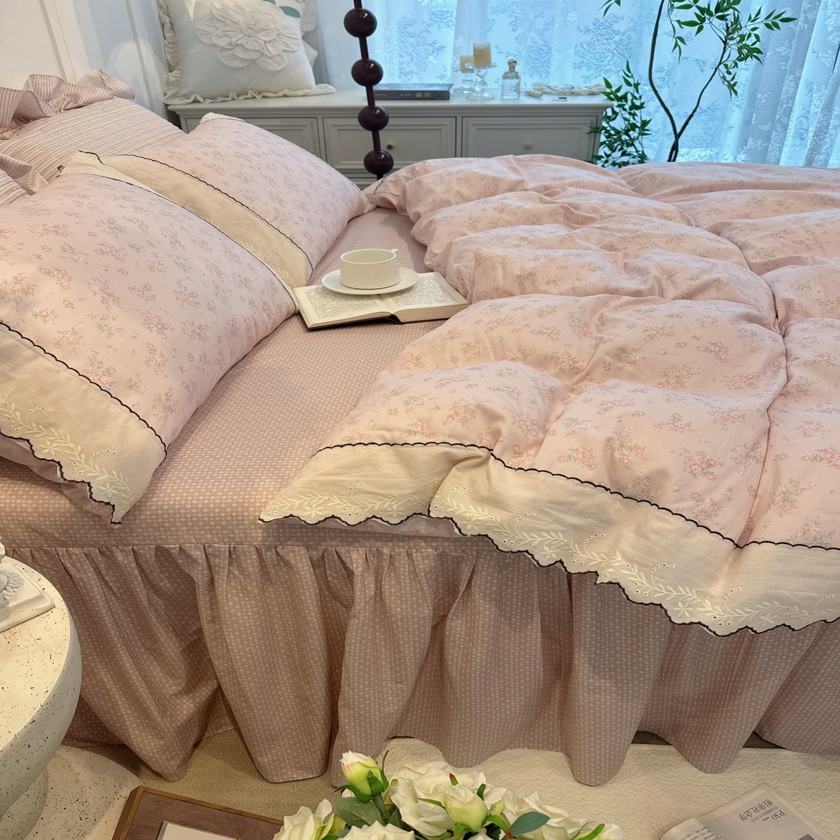 91家纺网 家纺一手货源 找家纺 （总）菊上家纺 2026新款全棉复古小碎花花边款系列