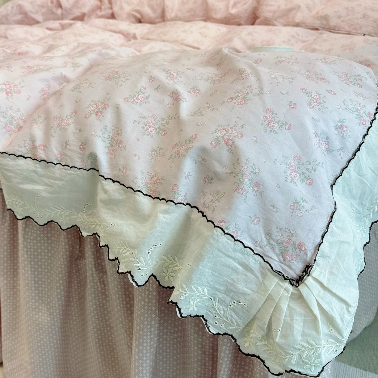 91家纺网 家纺一手货源 找家纺 （总）菊上家纺 2026新款全棉复古小碎花花边款系列