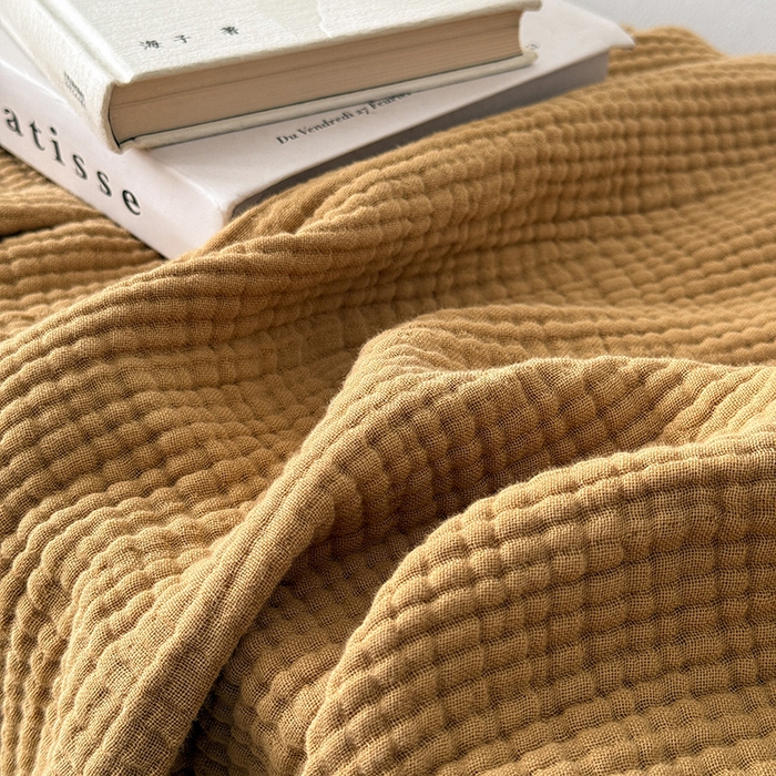 91家纺网 家纺一手货源 找家纺 Mr.pig猪先生水洗棉 2026新款全棉四层纱毯子（展示价格为控价，实际价格请联系客服） 豆蔻