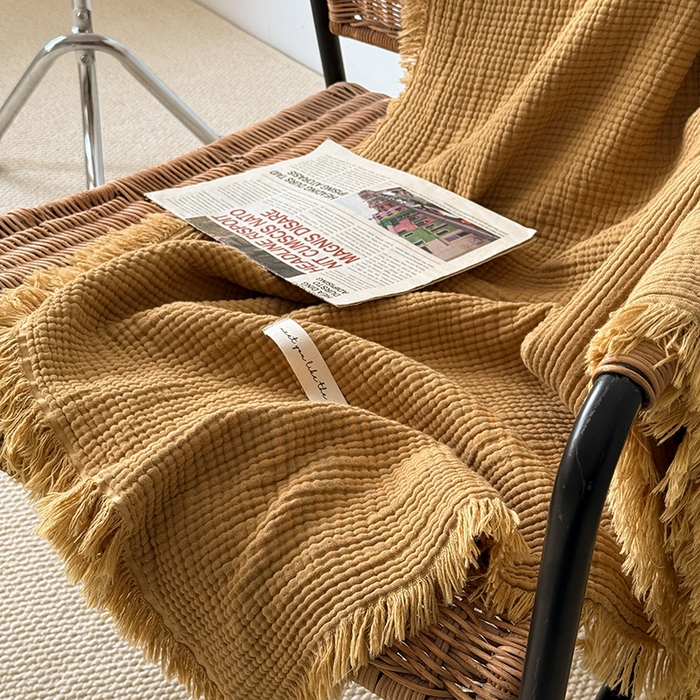 91家纺网 家纺一手货源 找家纺 Mr.pig猪先生水洗棉 2026新款全棉四层纱毯子（展示价格为控价，实际价格请联系客服） 豆蔻