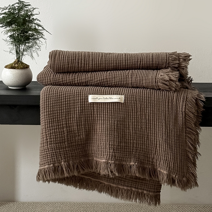 Mr.pig猪先生水洗棉 2026新款全棉四层纱毯子（展示价格为控价，实际价格请联系客服） 黑菱