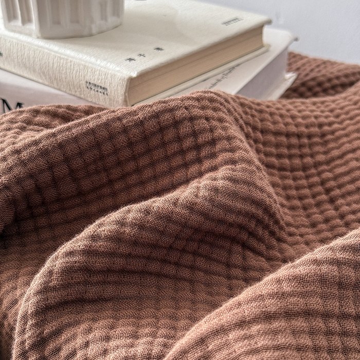 91家纺网 家纺一手货源 找家纺 Mr.pig猪先生水洗棉 2026新款全棉四层纱毯子（展示价格为控价，实际价格请联系客服） 山核桃