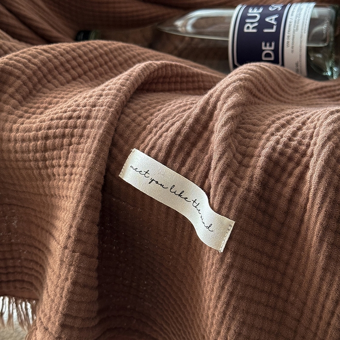 91家纺网 家纺一手货源 找家纺 Mr.pig猪先生水洗棉 2026新款全棉四层纱毯子（展示价格为控价，实际价格请联系客服） 山核桃