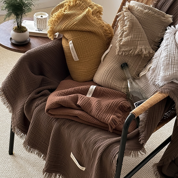 91家纺网 家纺一手货源 找家纺 Mr.pig猪先生水洗棉 2026新款全棉四层纱毯子（展示价格为控价，实际价格请联系客服） 叠拍