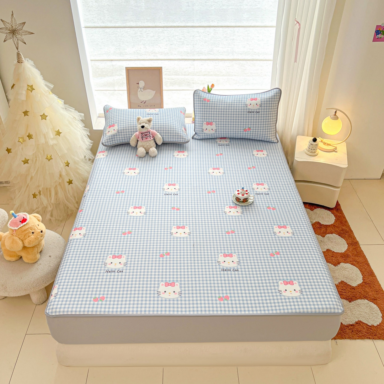 91家纺网 家纺一手货源 找家纺 （总）川悦生活 2026新款凉豆豆斜纹冰丝凉席单品床笠单件床笠