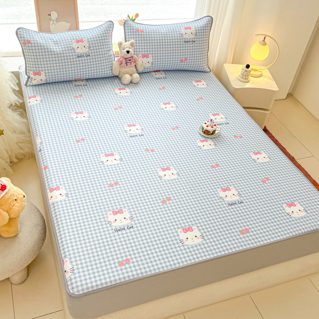 91家纺网 家纺一手货源 找家纺 （总）川悦生活 2026新款凉豆豆斜纹冰丝凉席单品床笠单件床笠