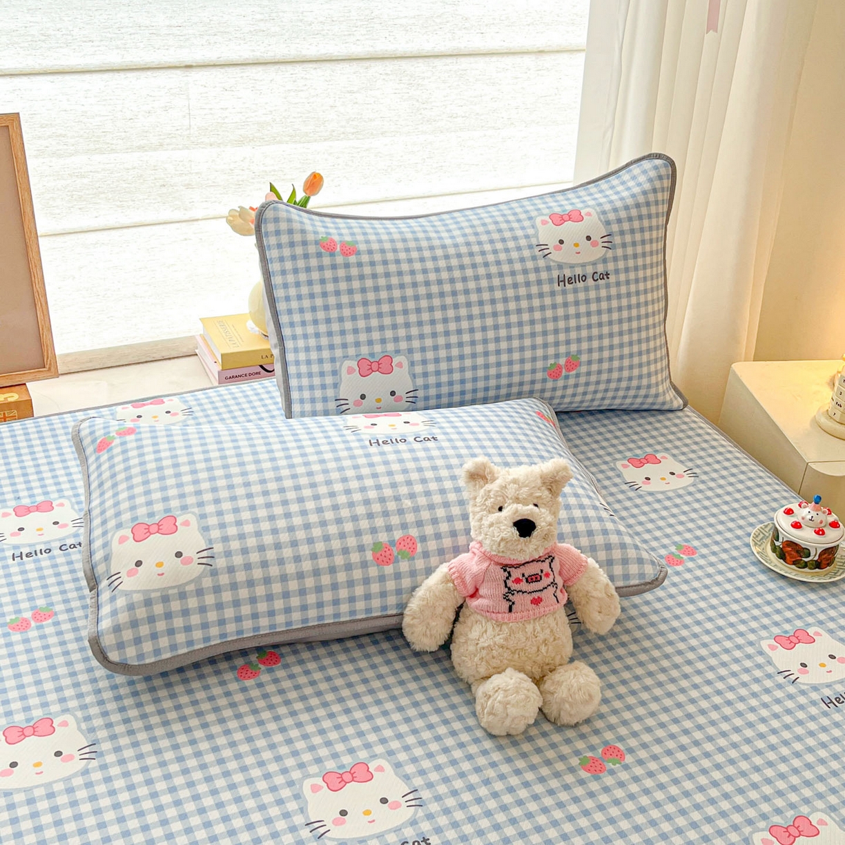 91家纺网 家纺一手货源 找家纺 （总）川悦生活 2026新款凉豆豆斜纹冰丝凉席单品床笠单件床笠