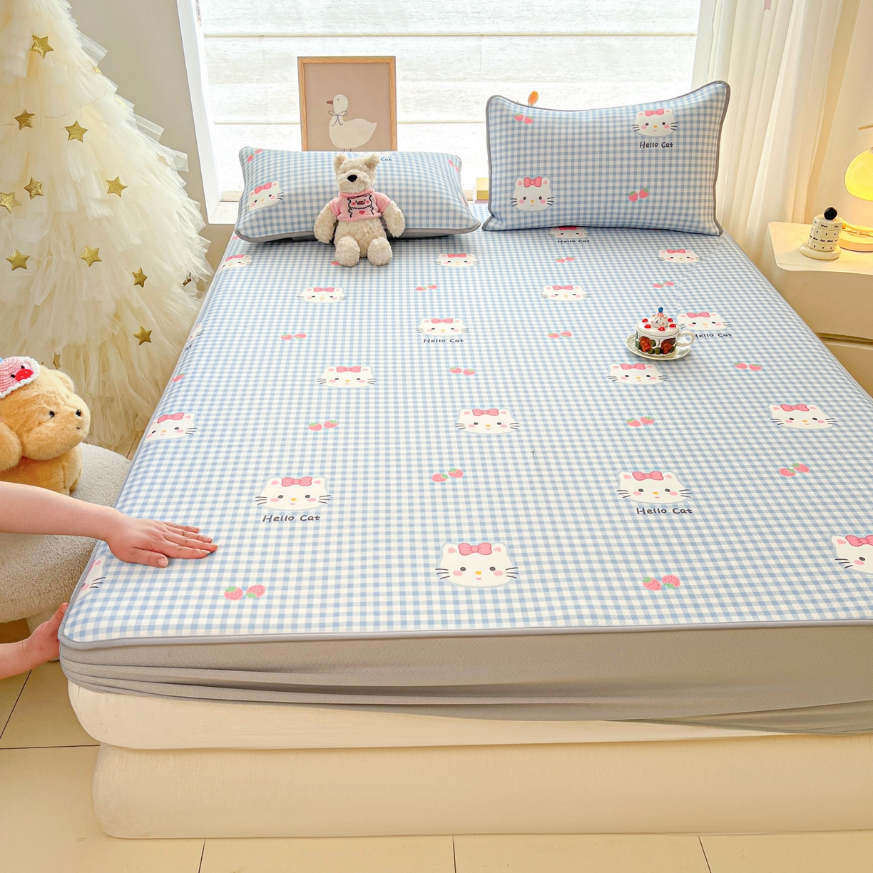 91家纺网 家纺一手货源 找家纺 （总）川悦生活 2026新款凉豆豆斜纹冰丝凉席单品床笠单件床笠