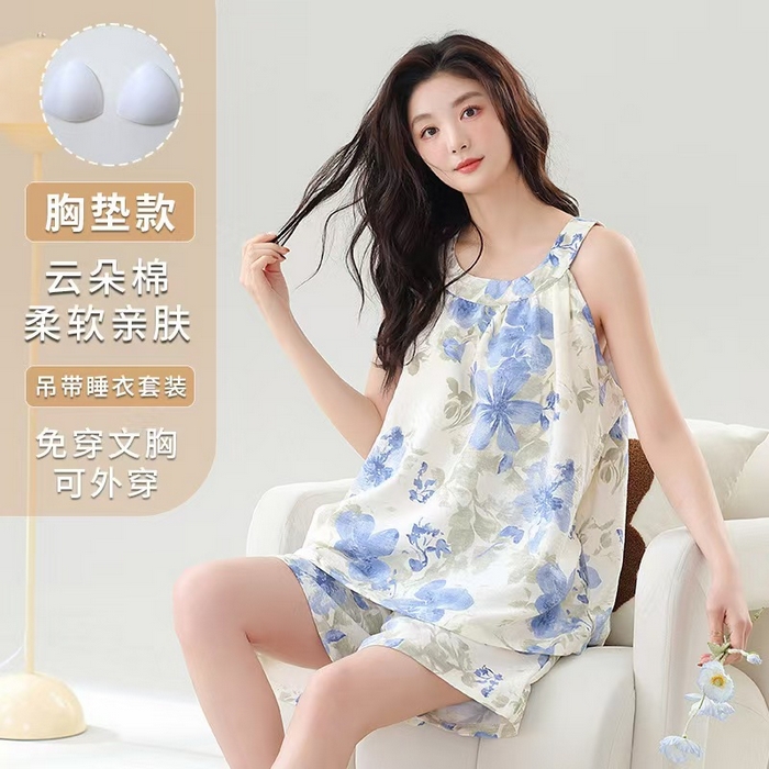 91家纺网 家纺一手货源 找家纺 （总）洛兰沙家居馆 日系睡裙女春秋莫代尔棉长袖长款家居服休闲宽松舒适大码居家睡衣 