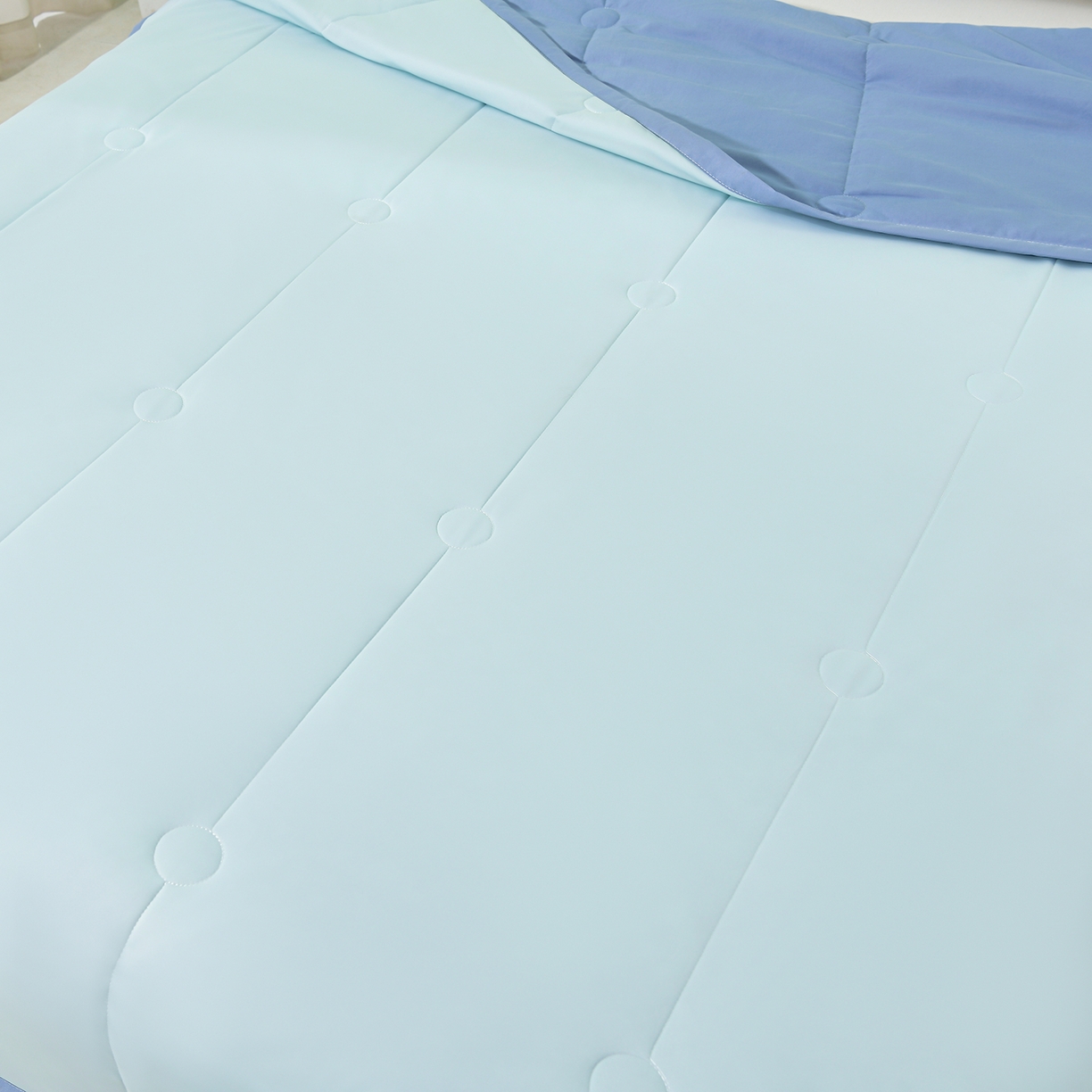 91家纺网 家纺一手货源 找家纺 羽涵家纺 2026新款双感凉感丝夏被夏凉被空调被 冰泉蓝