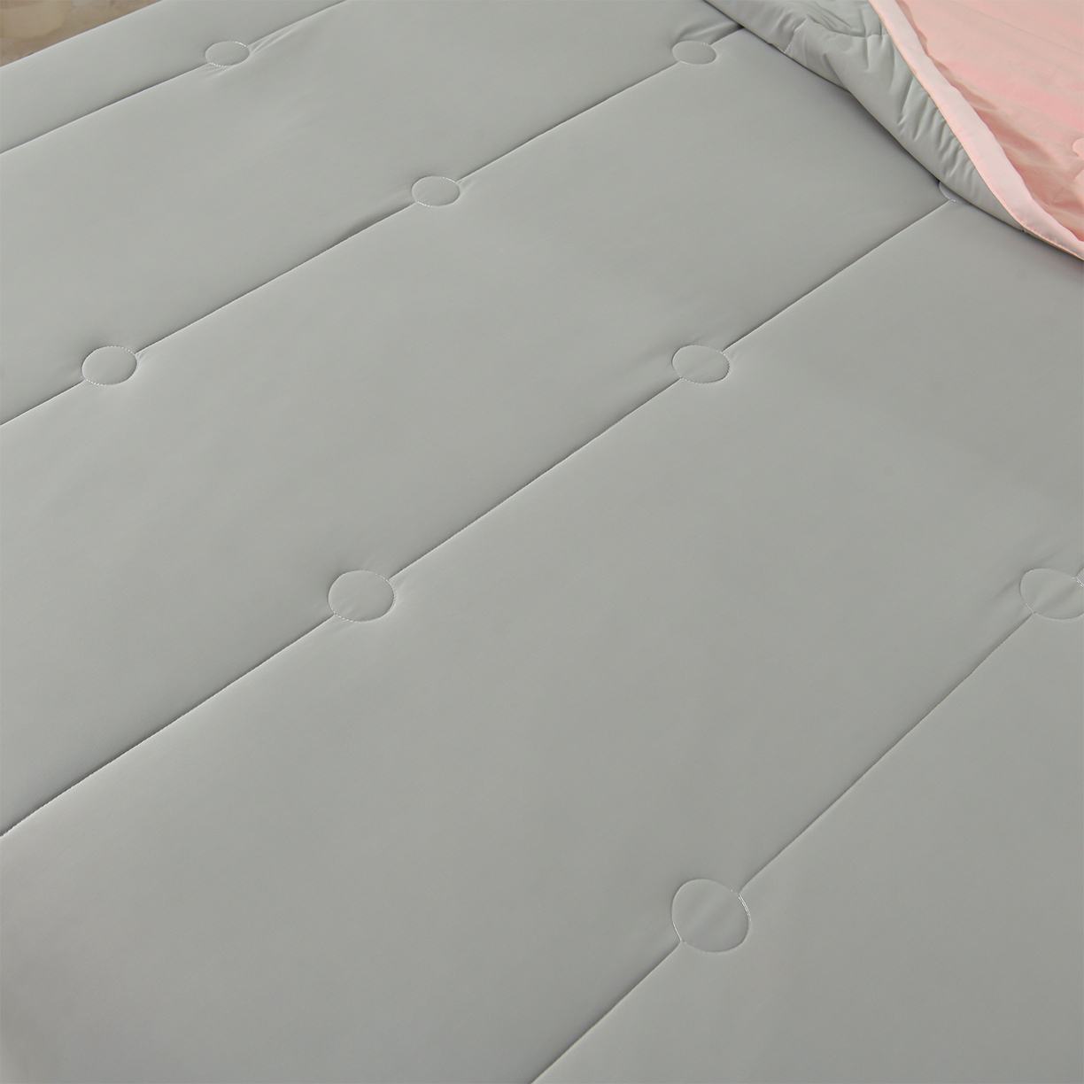 91家纺网 家纺一手货源 找家纺 羽涵家纺 2026新款双感凉感丝夏被夏凉被空调被 灰桃粉