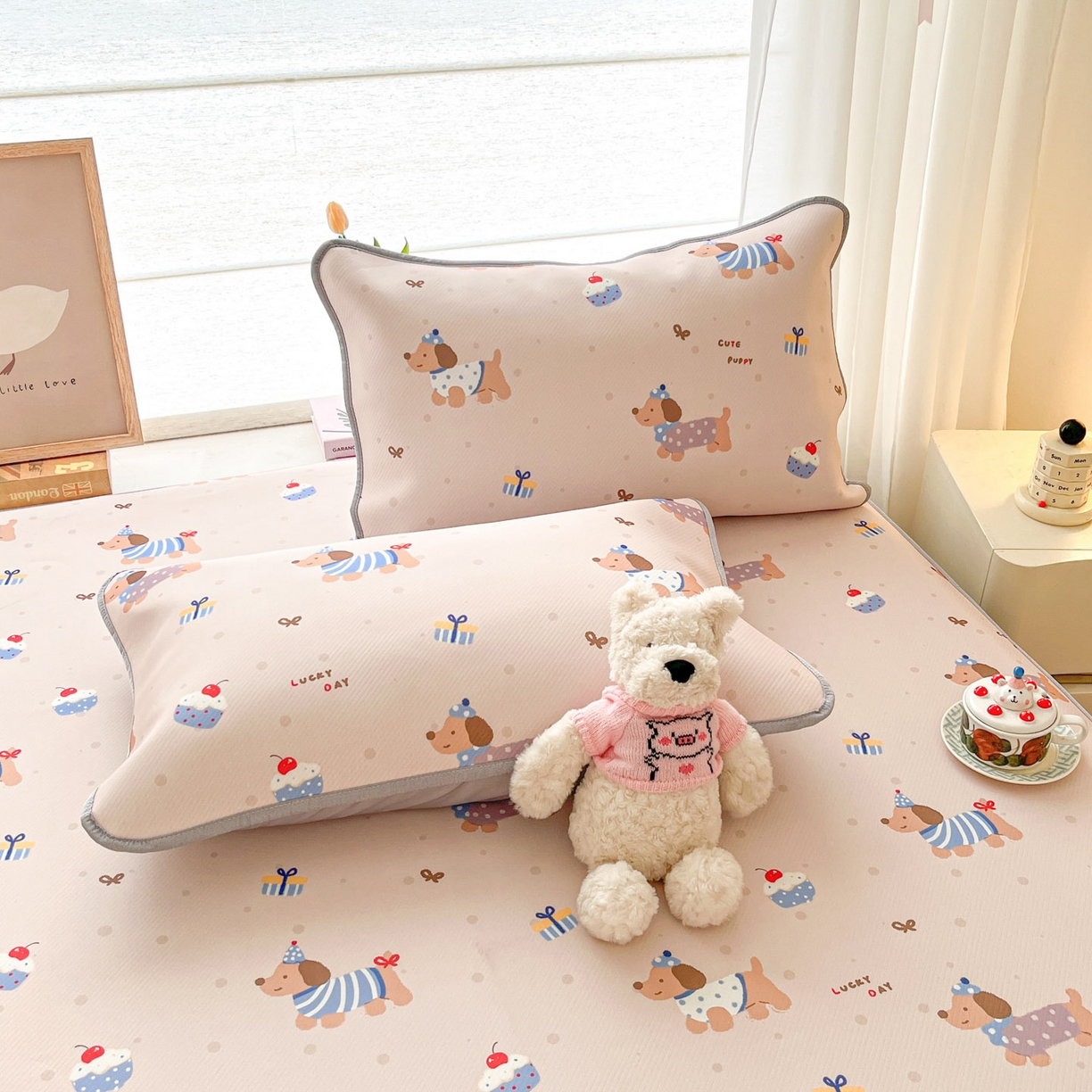 91家纺网 家纺一手货源 找家纺 川悦生活 2026新款凉豆豆斜纹冰丝凉席单品床笠单件床笠 床笠可乐腊肠