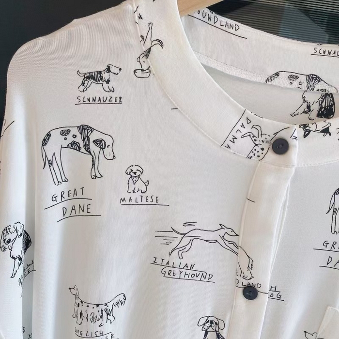 91家纺网 家纺一手货源 找家纺 （总）洛兰沙家居馆 日系睡裙女春秋莫代尔棉短袖长裙家居服休闲宽松舒适睡衣可外穿 